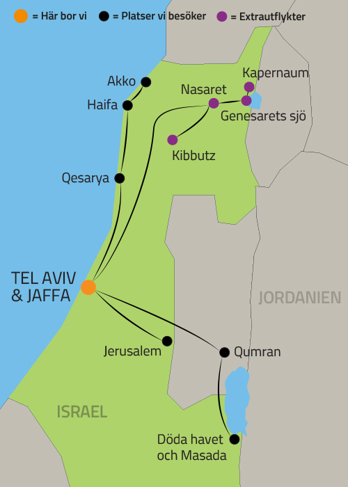 Geografisk karta ver Israel